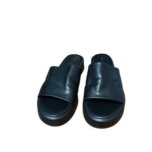 BCBGeneration Farah Black Platform Slide Sandals Womens 9M Chunky Minimal